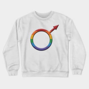 Rainbow Colored Round Gay Pride Male Gender Symbol Crewneck Sweatshirt